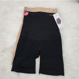 Isaac Mizrahi Long Leg Shapewear 2 Pack Back/Tummy Control Smooth Shaper.